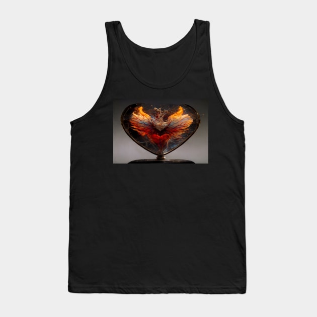 Flaming Heart Art  /  Flame Heart Unwind Designs Tank Top by Unwind-Art-Work